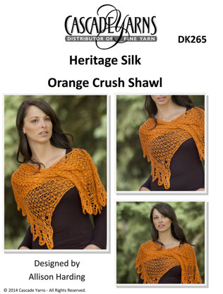 Orange Crush Shawl in Cascade Heritage Silk - DK265