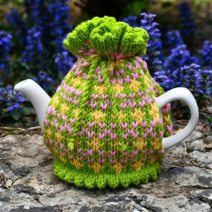 Springtime Fair Isle 2 Cup Teapot Cosy Knitting Pattern