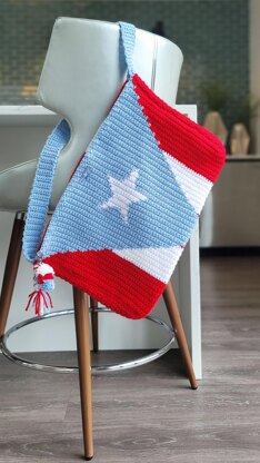 Puerto Rican Flag Tote Bag Crochet Pattern