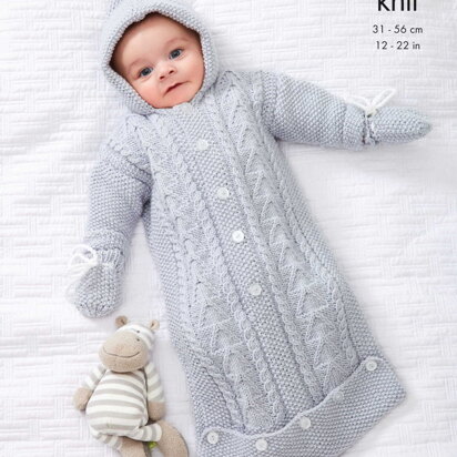 Sleeping Bag, Sweater, Hat and Mittens in King Cole Baby Safe DK - 5766 - Downloadable PDF