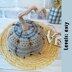 Knitting pattern Pumpkin with knitting needles in BOHO style for home decor