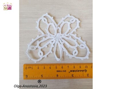 Openwork white butterfly crochet