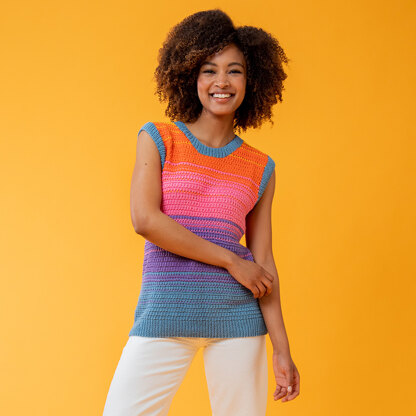 Good Vibes Vest - Free Tank Top Knitting Pattern for Women in Paintbox Yarns Cotton DK