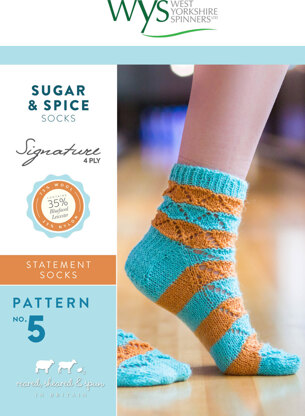 Sugar and Spice Socks in West Yorkshire Spinners Signature 4 Ply - Downloadable PDF