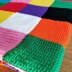 Patchwork rainbow Elmer inspired blanket