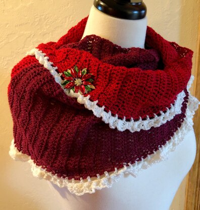 Mrs. Claus Shawl Easy Crochet Pattern