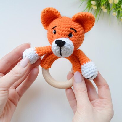 Fox baby rattle amigurumi pattern