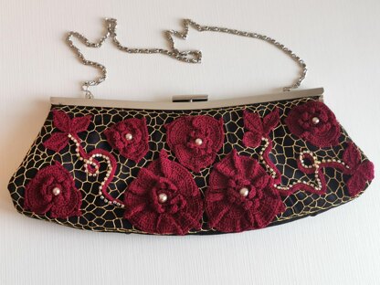 Irish crochet lace bag (clutch)décor