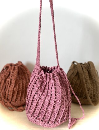 Mori Drawstring Crochet Bag