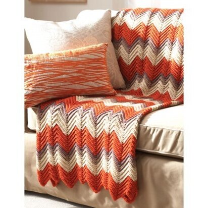 Zig-Zag Afghan in Bernat Super Value - knitting pattern