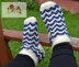 Chevron Illusion Slipper Socks- Adult Sizes