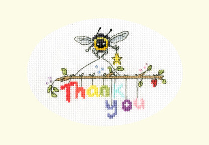 Bothy Threads Bee-ing Thankful Cross Stitch Kit - 13 x 9cm