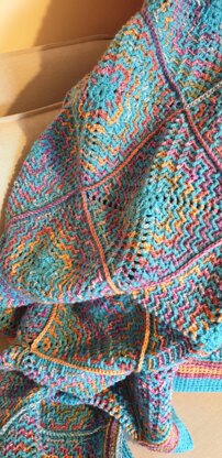 Mosaic Crochet Granny Square Blanket