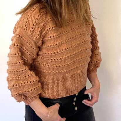 Cropped Balloon Sleeve Sweater