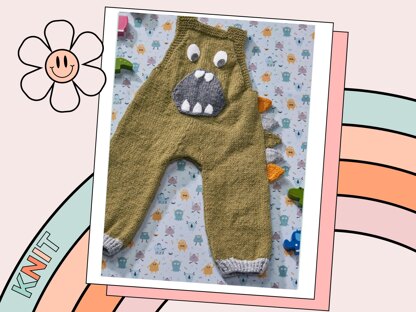 Monster Pants, Baby Dinosaur Romper Knitting Pattern