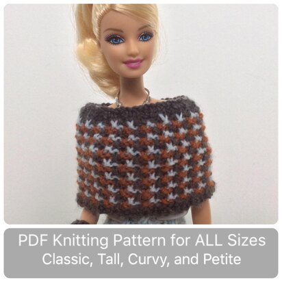 Curvy Barbie Tweed Capelet All Sizes