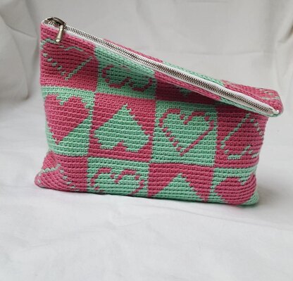 Checkered Hearts Pouch