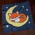 Fox on Moon Baby Blanket C2C CROCHET PATTERN