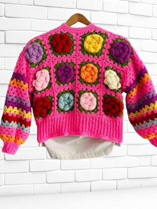 Rose Crochet Cardigan