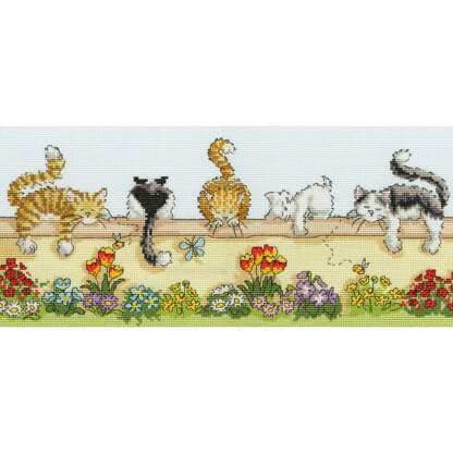 Bothy Threads Lazy Cats Cross Stitch Kit - 36cm x 16cm