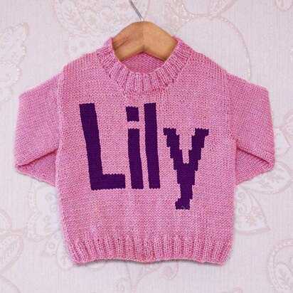 Intarsia - Lily Moniker Chart - Childrens Sweater