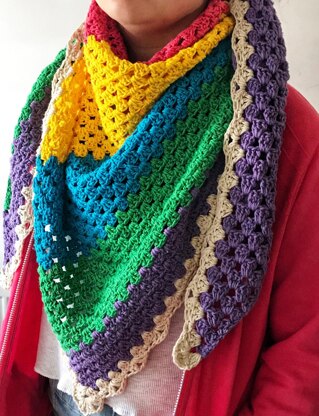 Colour Block Granny Scarf