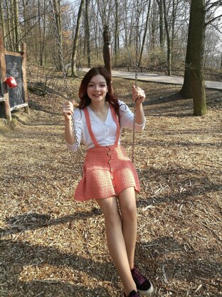 Cute peach skirt with suspenders