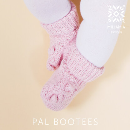 "Pal Bootees" - Booties Knitting Pattern For Babies in MillaMia Naturally Soft Cotton