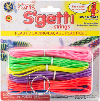 Pepperell S'getti Strings Plastic Lacing 27yd - Neon