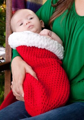 Holiday Baby Cocoon in Red Heart Super Saver Economy Solids - LW2611