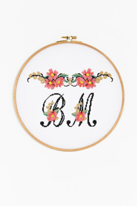 Floral Initials in DMC - PAT0116 - Downloadable PDF