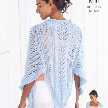 Cardigan and Shawl Knitted in King Cole Glitz DK - 5807 - Downloadable PDF