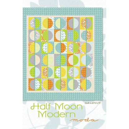 Moda Fabrics Half Moon Modern Quilt - Downloadable PDF