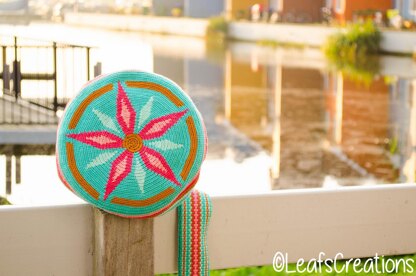 Mochila seagreen with flowers