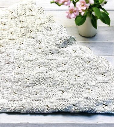 Eyelet Hearts Baby Blanket