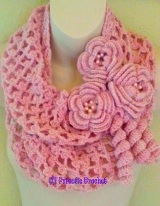 Blushing Flowers Infinity Scarf