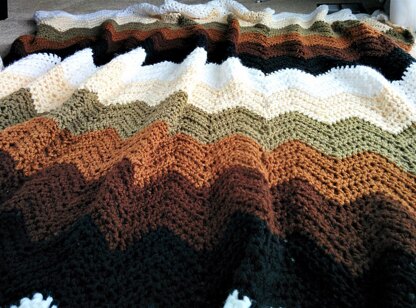 Mocha Ripple Chevron Throw