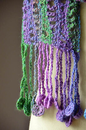 Crochet Coin Scarf in Universal Yarn Classic Shades Metallic - 1231 - Downloadable PDF