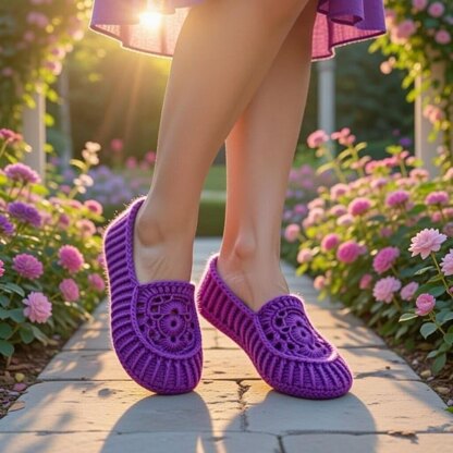 Crochet Slippers Pattern – Women’s House Shoes – Easy Adult Clogs PDF + Video Tutorial
