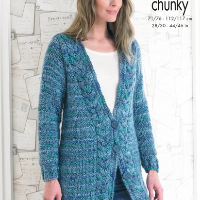 Jacket and Sweater in King Cole Super Chunky - 4068 - Downloadable PDF