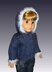 Faux Fur Hooded jacket, PDF Doll clothes knitting pattern, fits Amaerican Girl Doll and 18 inch dolls