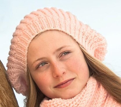 Winter Warm Scarf and Beret Hat Pdf Knitting Pattern Women Teens