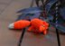 Fiery Orange Mini Fox knitted brooch