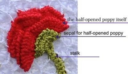 Poppy flower Easy crochet flower pattern