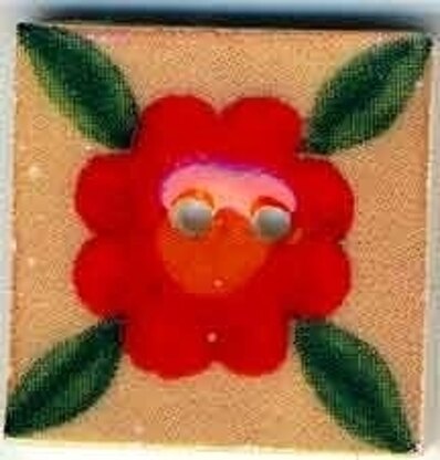 Mill Hill Button 87021 - Leafy Red Bloom