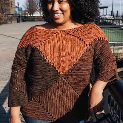 Salt Lake Sweater in Lion Brand Basic Stitch Skein Tones - M20403 BSAP - Downloadable PDF