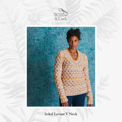 Soleil Levant V Neck - Jumper Knitting Pattern For Women in Willow & Lark Poetry and Ramble by Willow & Lark