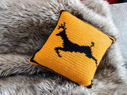 036- Deer warning sign pillow cover