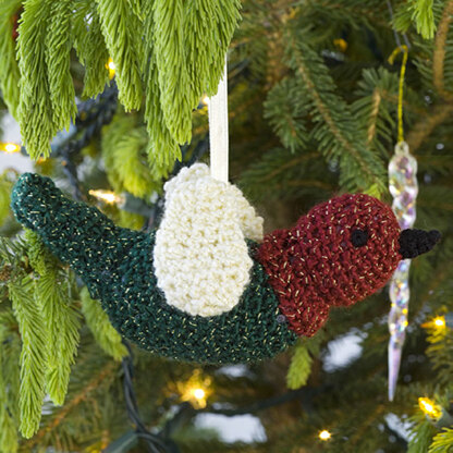 Crocheted Chirper Ornament in Red Heart Holiday and Soft - WR1886EN