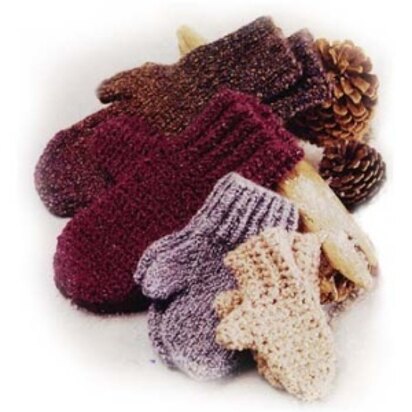 Knitting Family of Mittens in Lion Brand Homespun - 10116-K